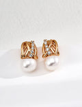 Soft Orbit Pearl Earrings
