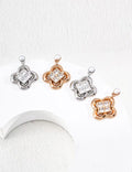 Fourfold Bloom Cubic Zirconia Earrings