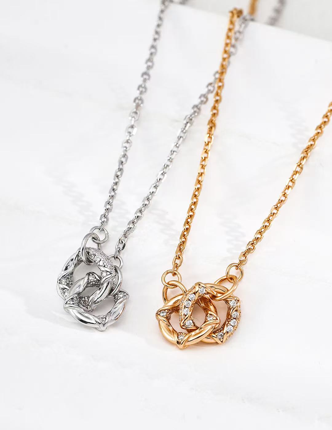 Interwoven Cubic Zirconia Necklace