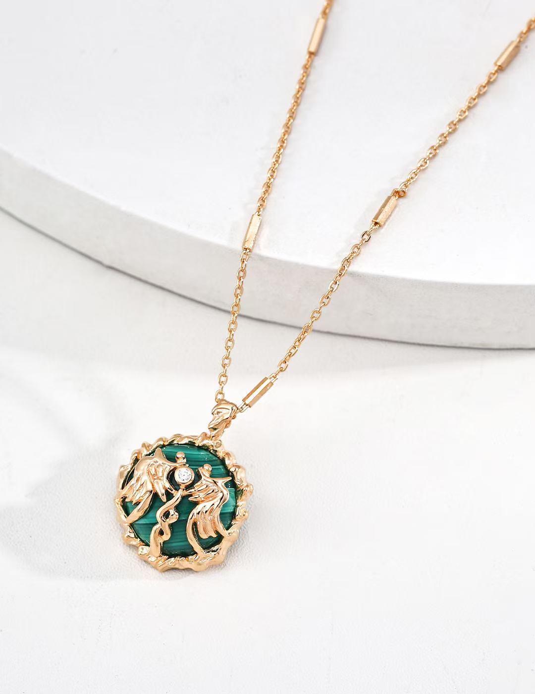 Wings of Victory Malachite Necklace