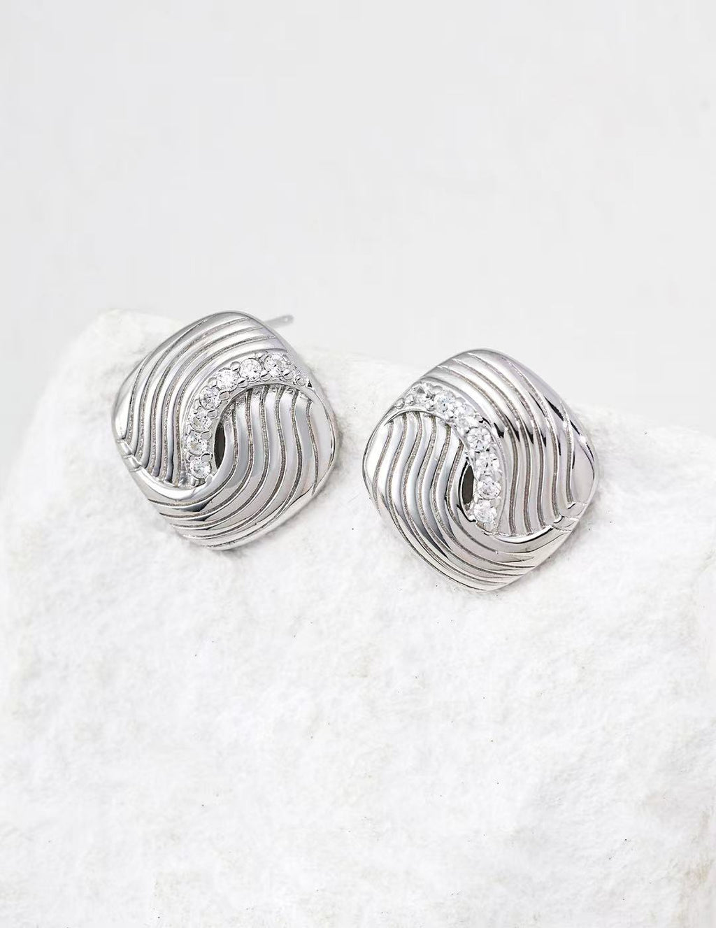Rising Current Cubic Zirconia Earrings