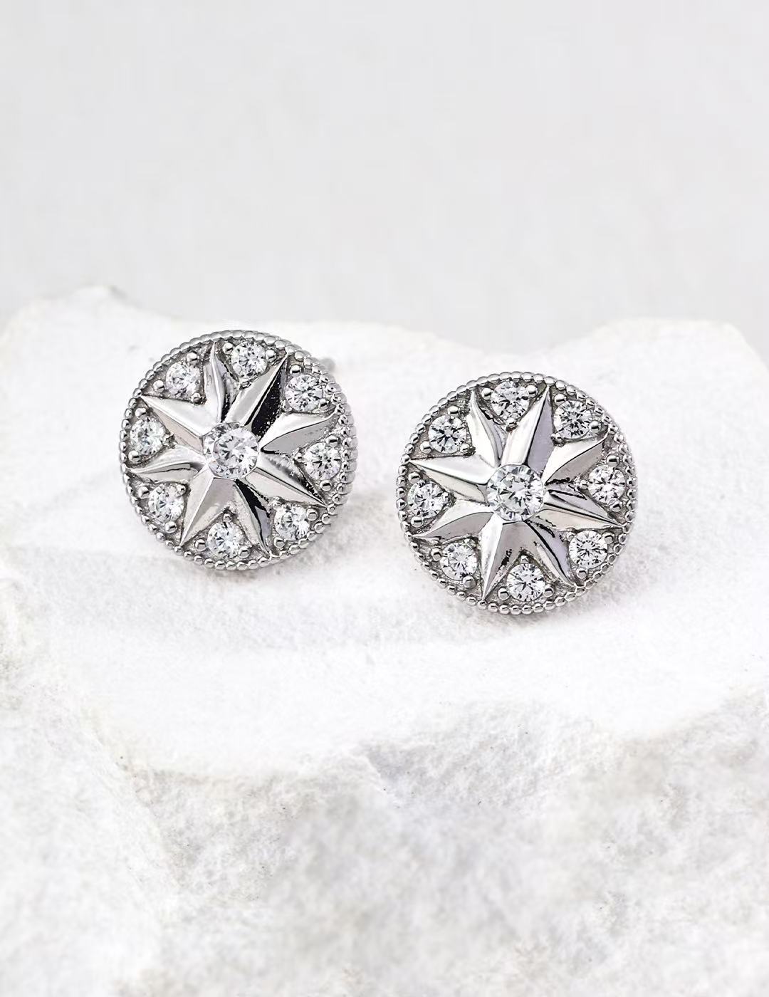 North Star Cubic Zirconia Earrings